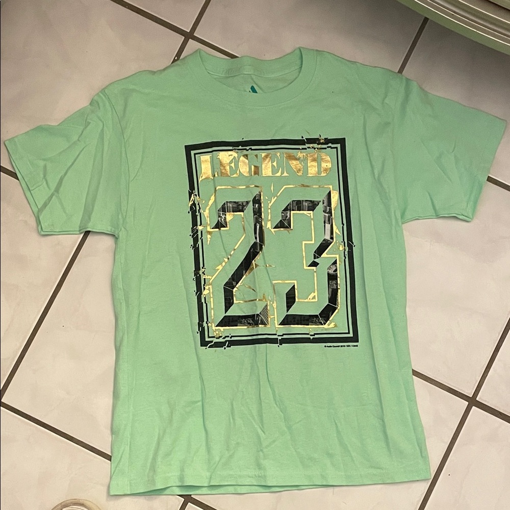 Mint Green Graphic T-Shirt with Legend 23 Print